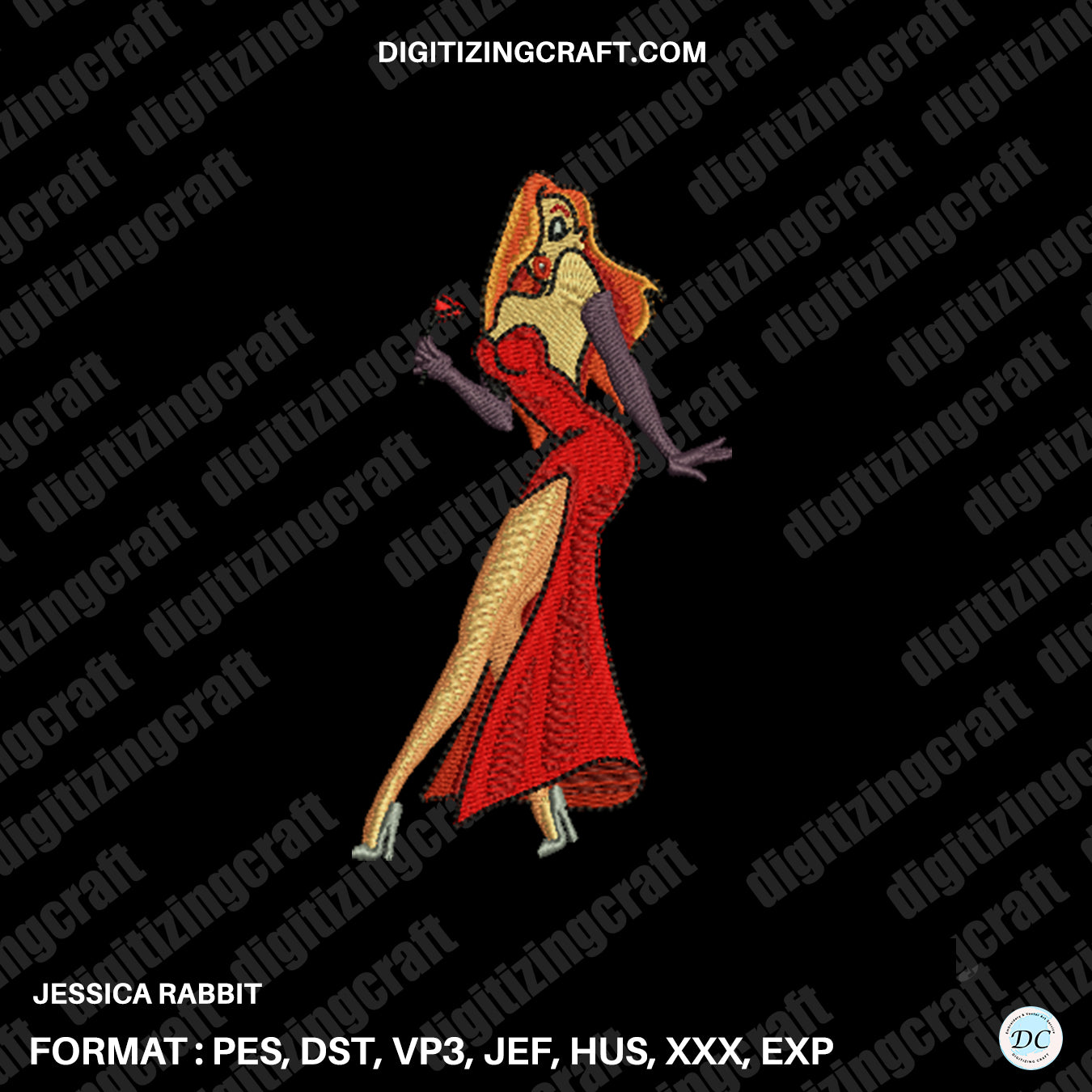 Jessica Rabbit embroidery design file