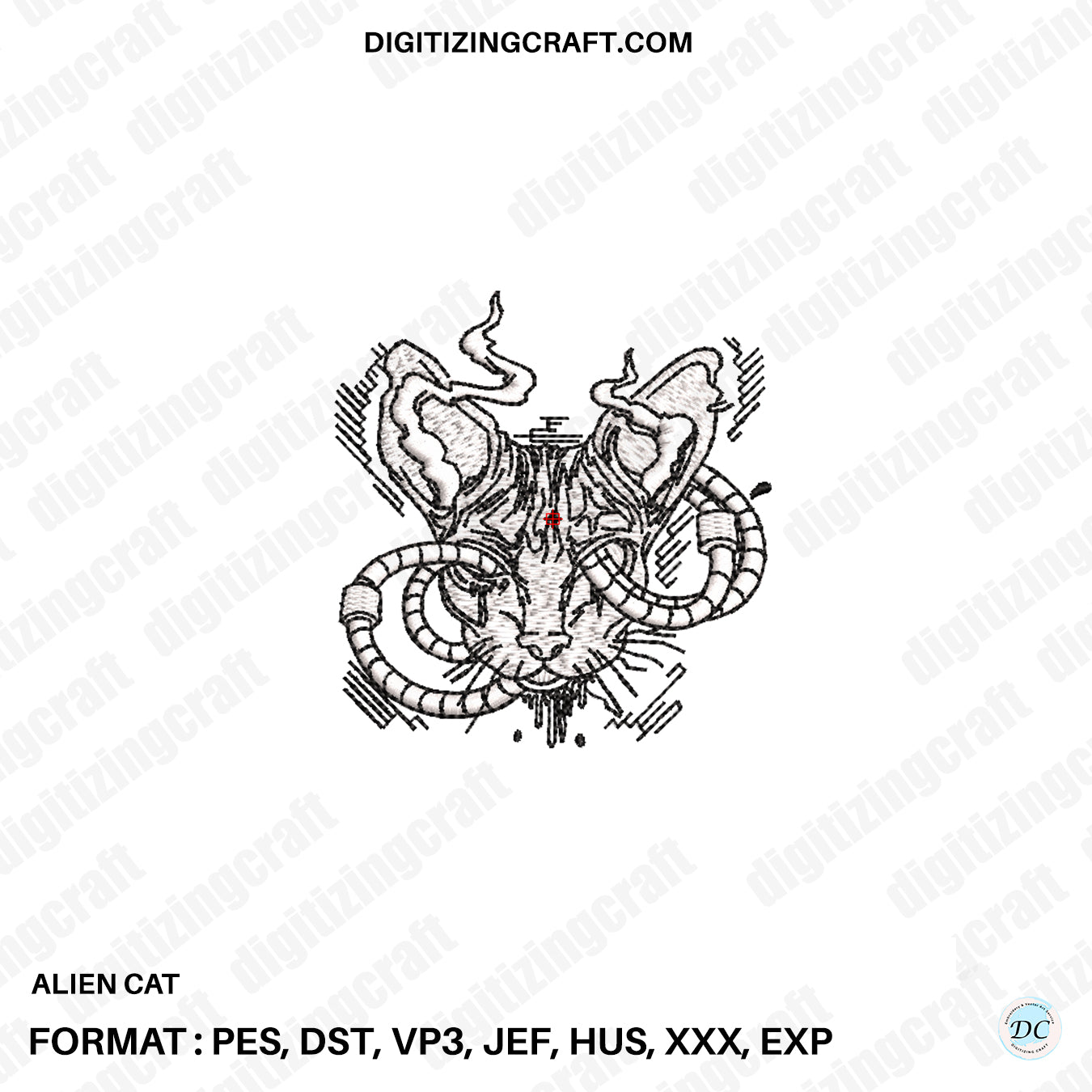 Cat Alien embroidery design file