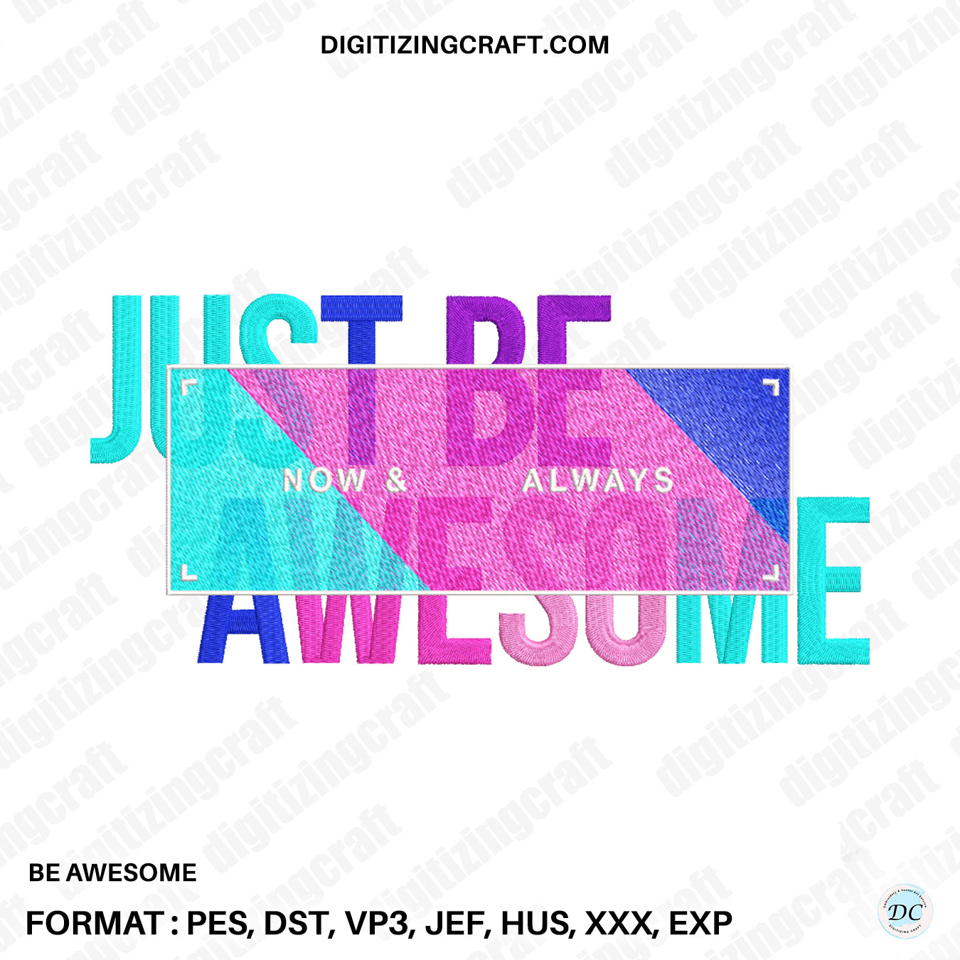 Be awesome Embroidery design File