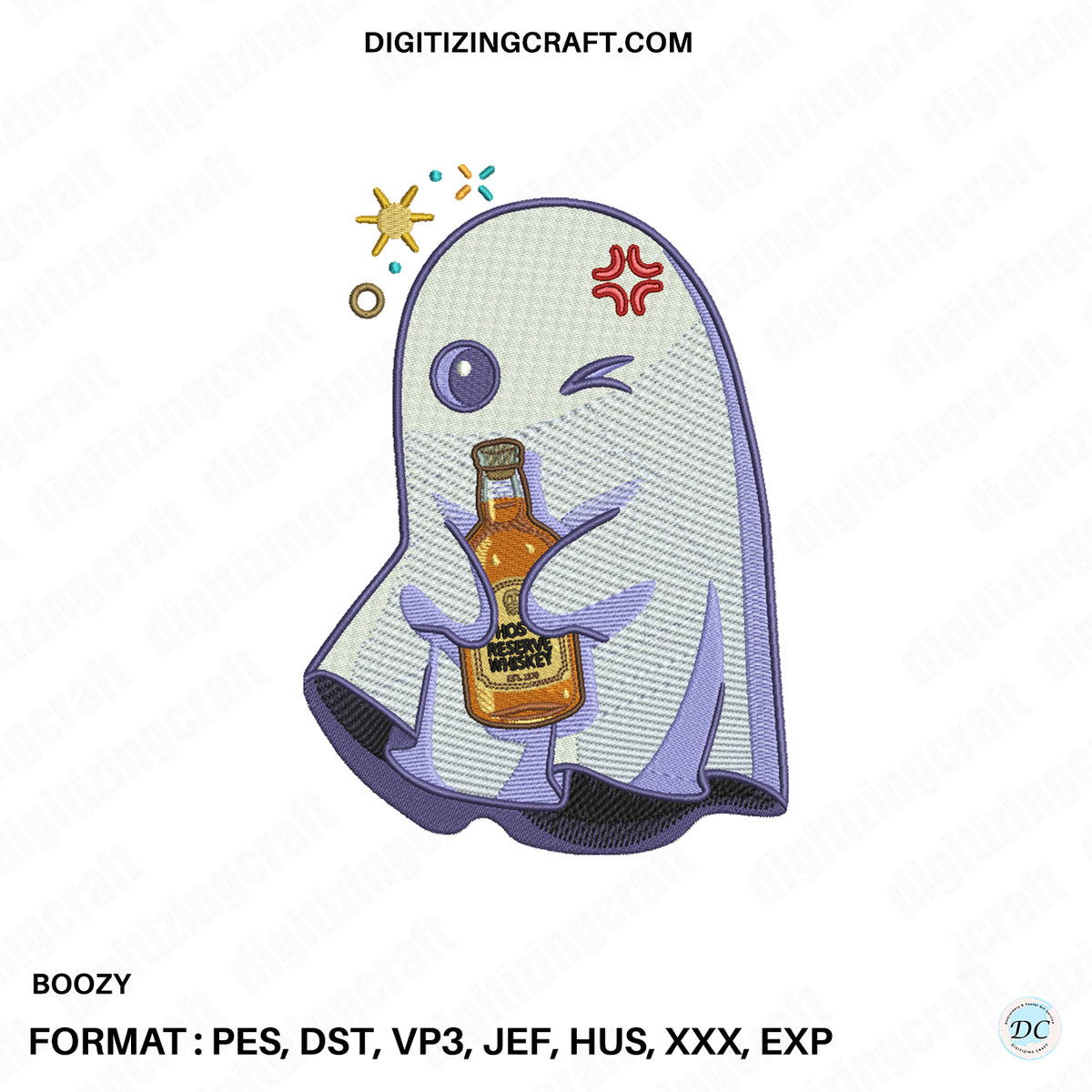 Boozy embroidery design file