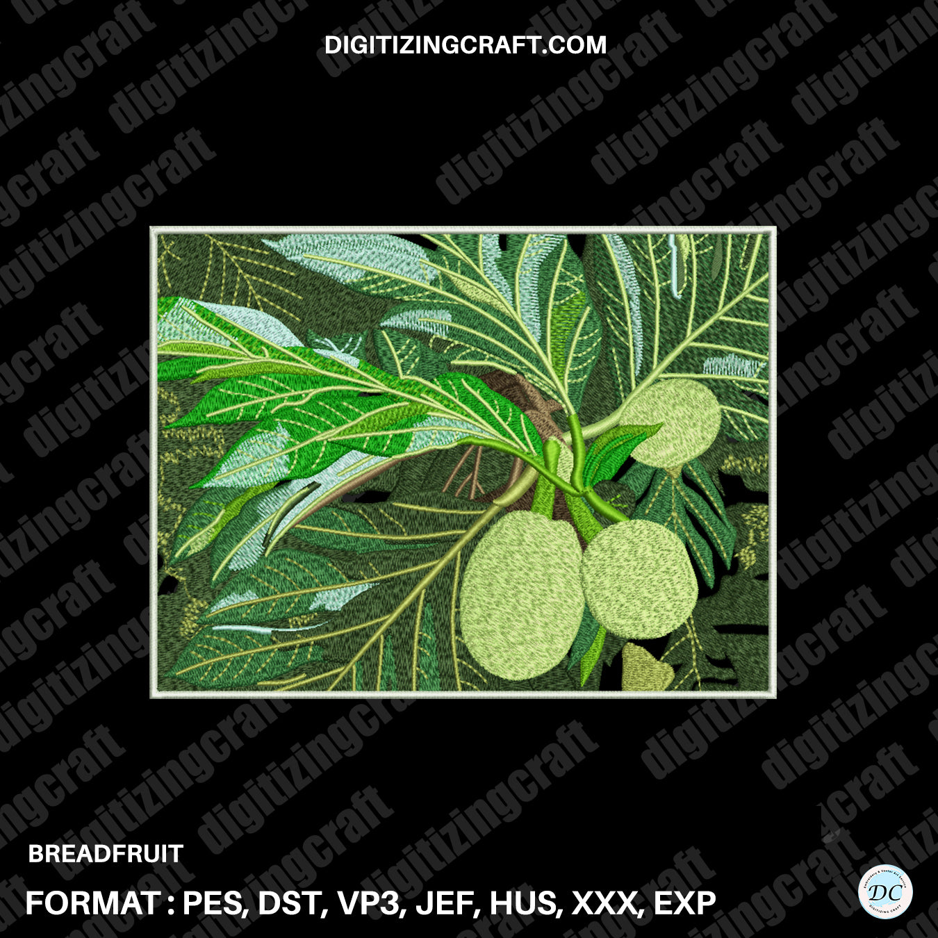 Breadfruit embroidery design file