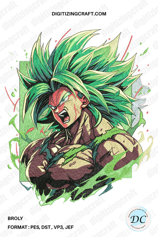 Broly Embroidery Design