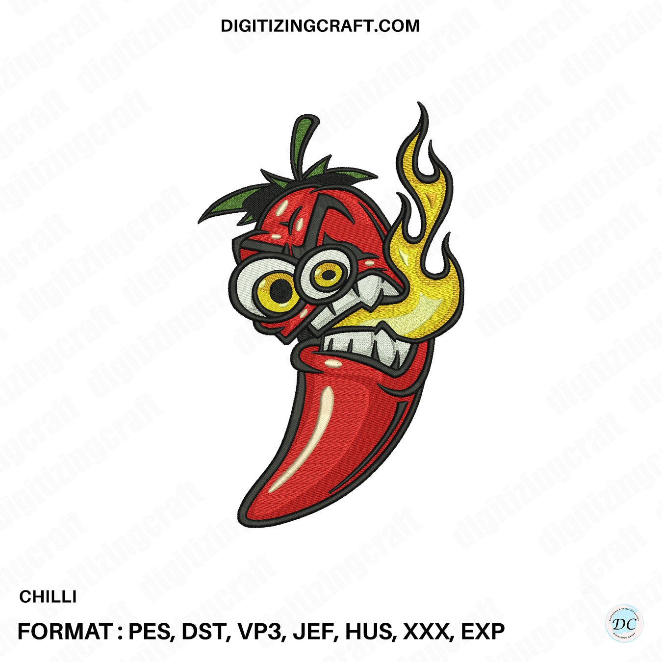 Chilli embroidery design file