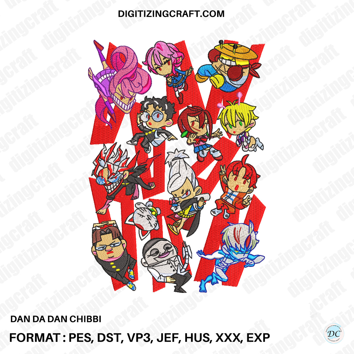 Dan Da Dan Chibbi Embroidery Design File