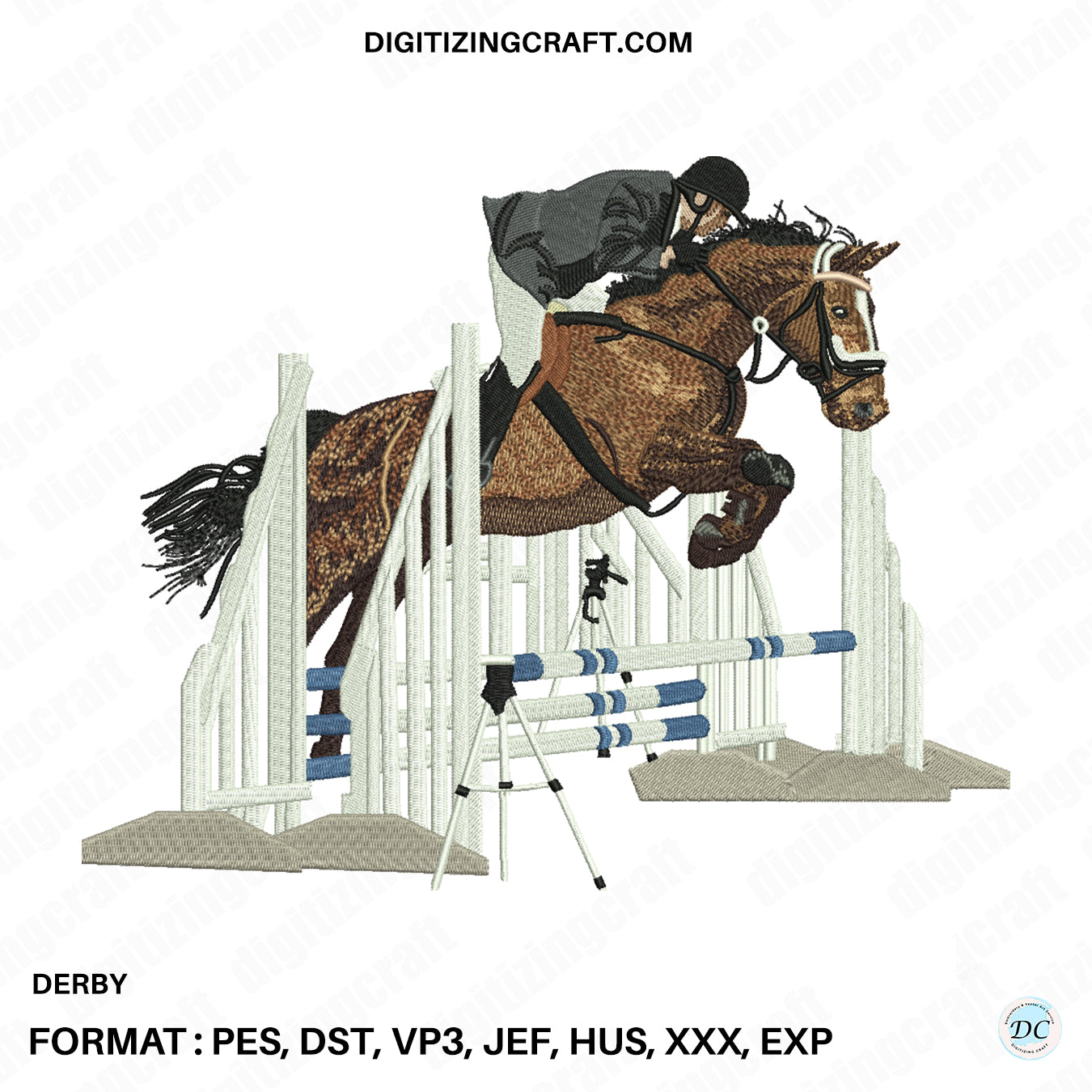 Derby embroidery design file