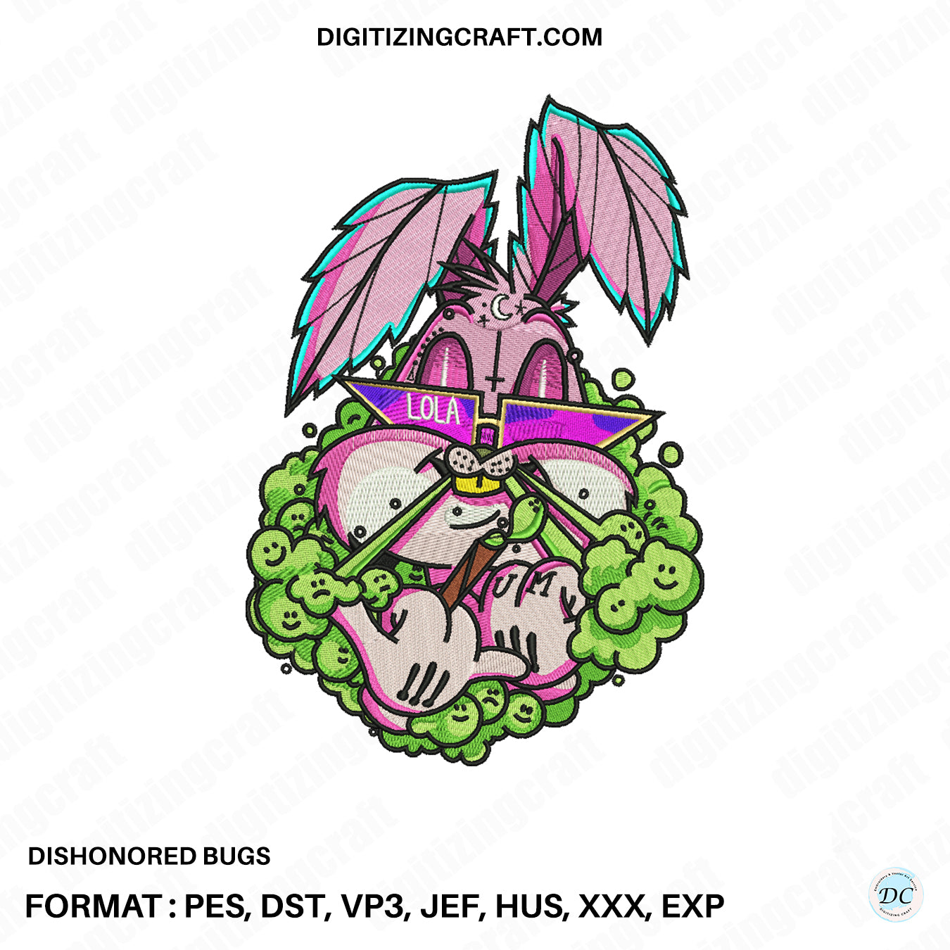 Dishonored Bugs embroidery design file