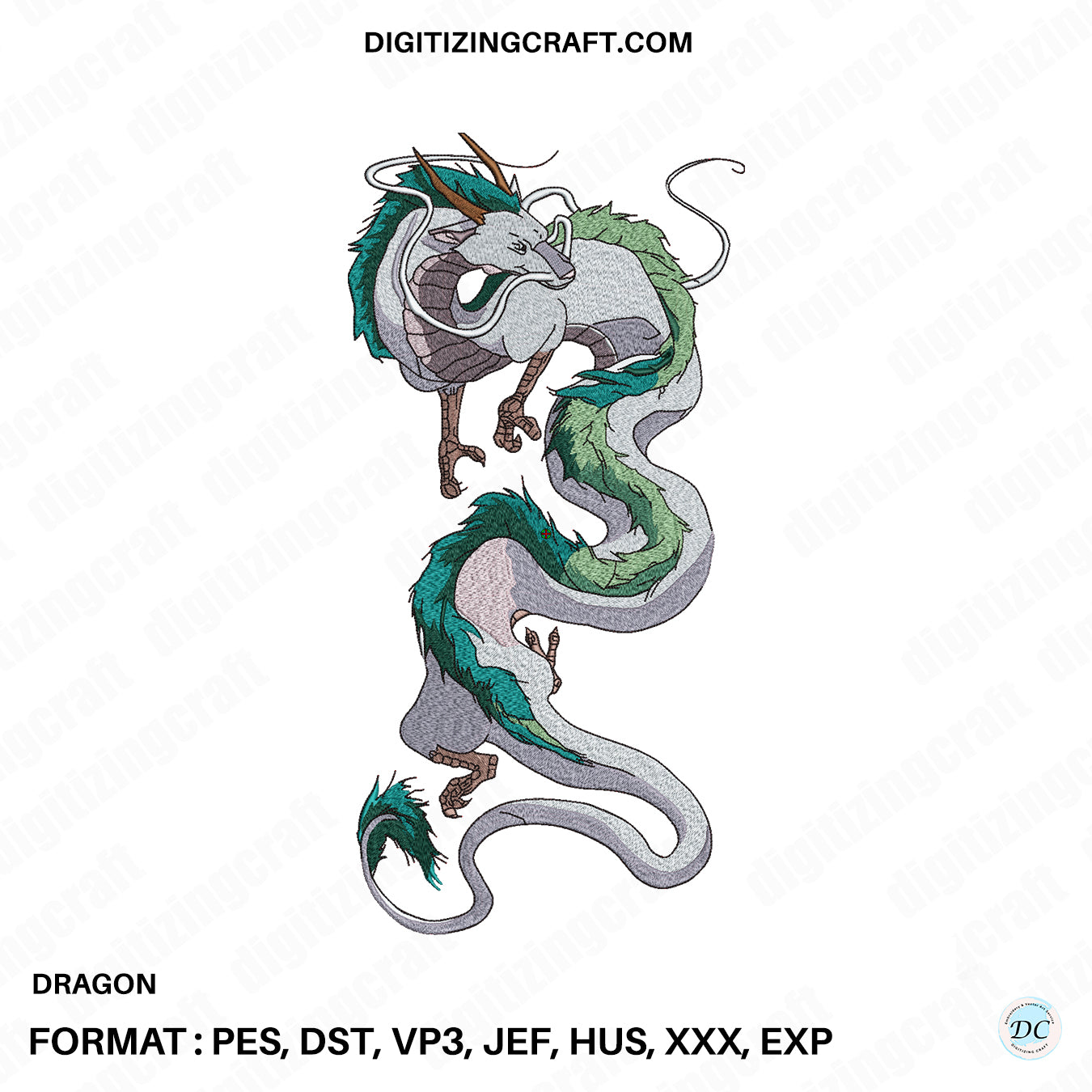 Dragon embroidery design file