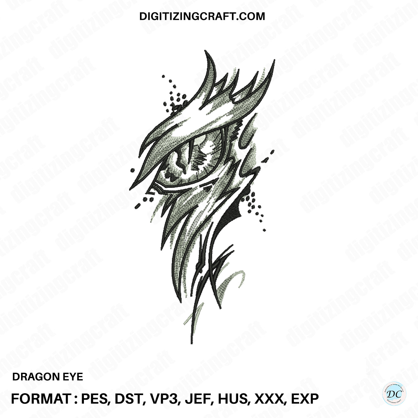 Dragon eye embroidery design file