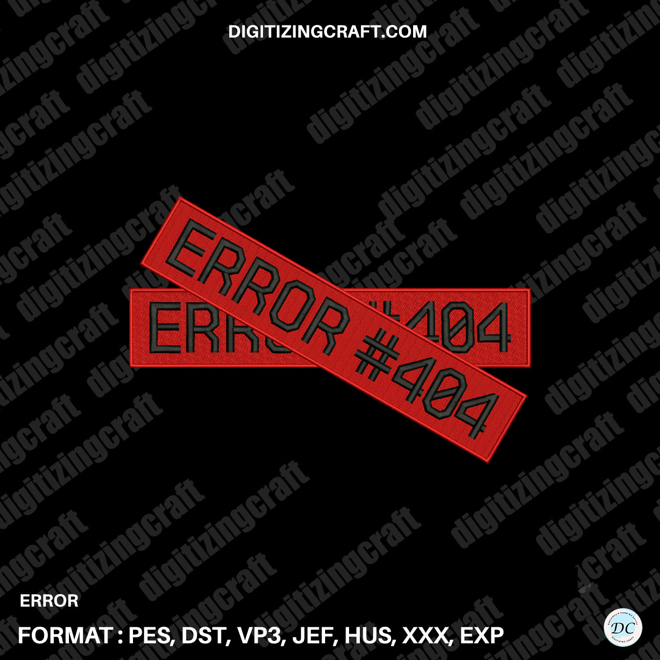Error embroidery design file