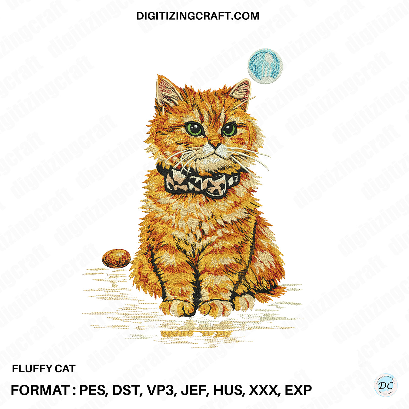 Fluffy Cat embroidery design file