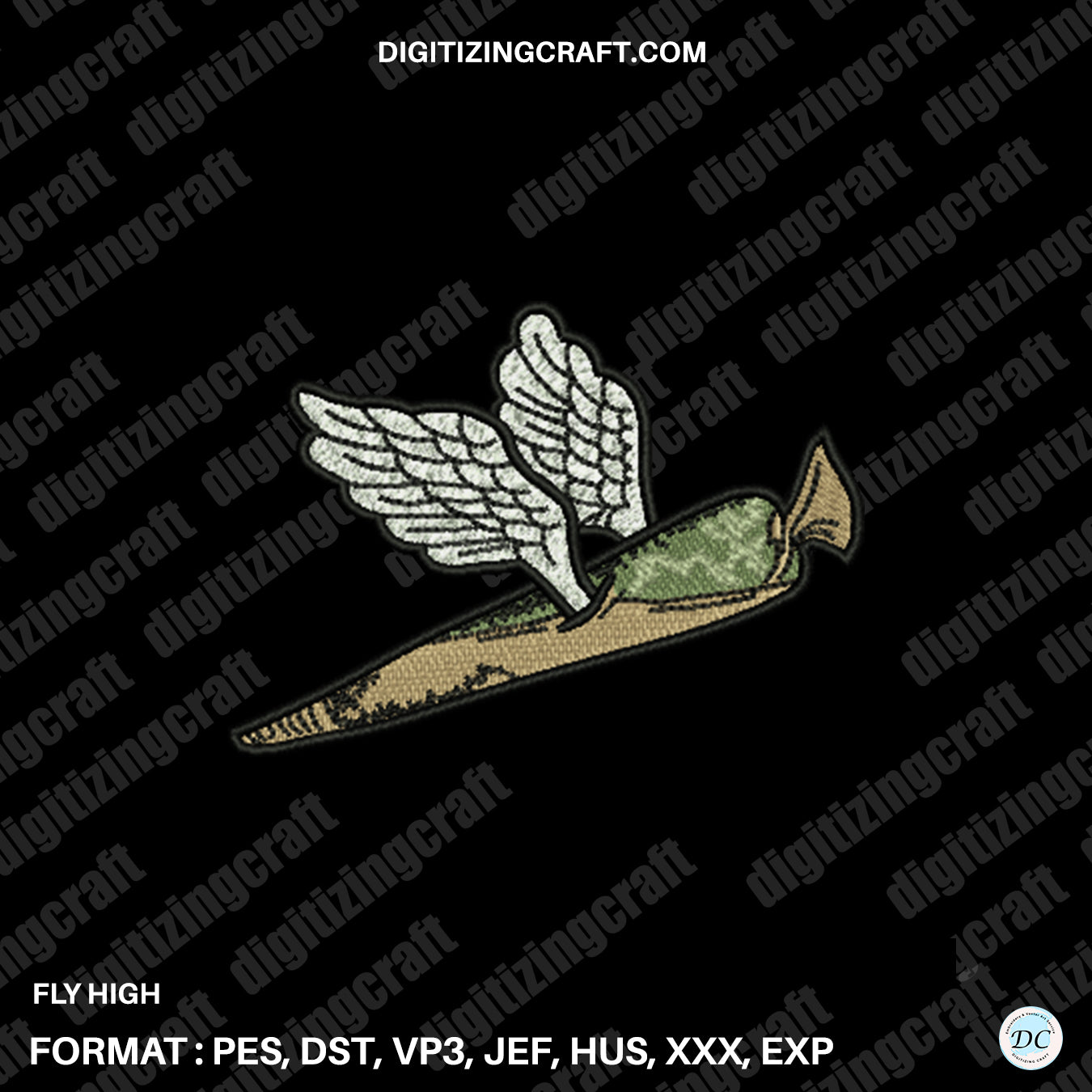 Fly High embroidery design file