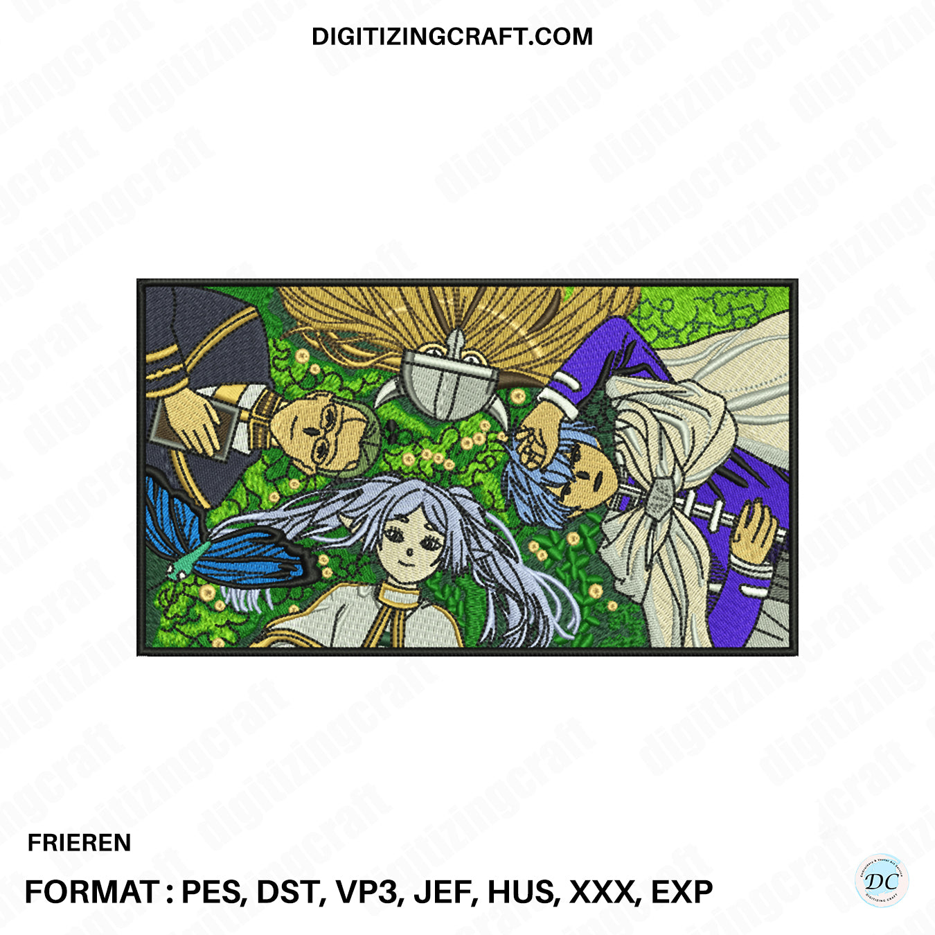 Frieren anime embroidery design file
