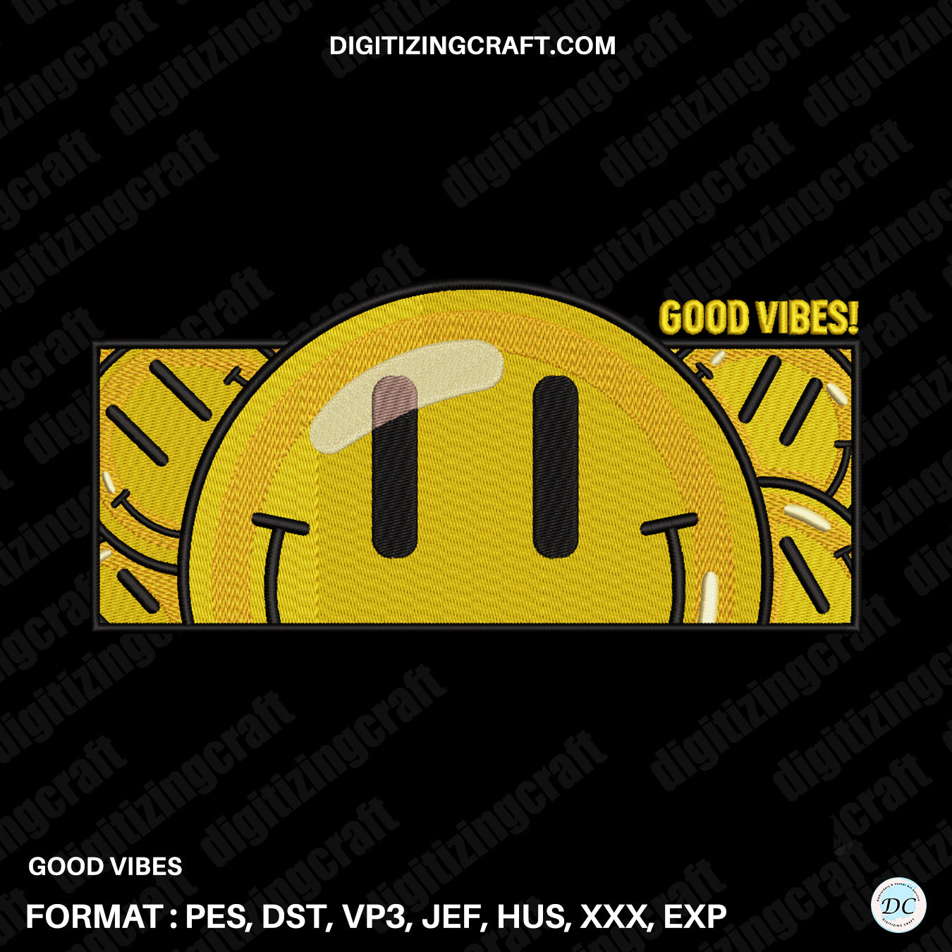 Good Vibes Embroidery Design file