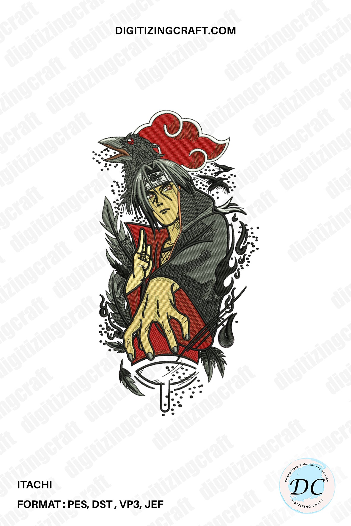 Itachi embroidery Design file