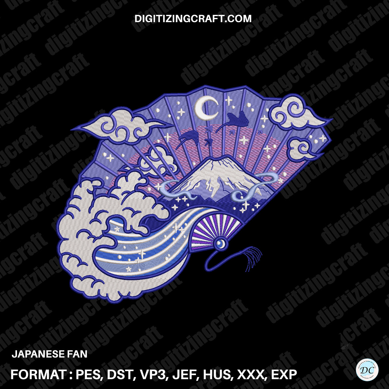 Japanese Fan Embroidery File