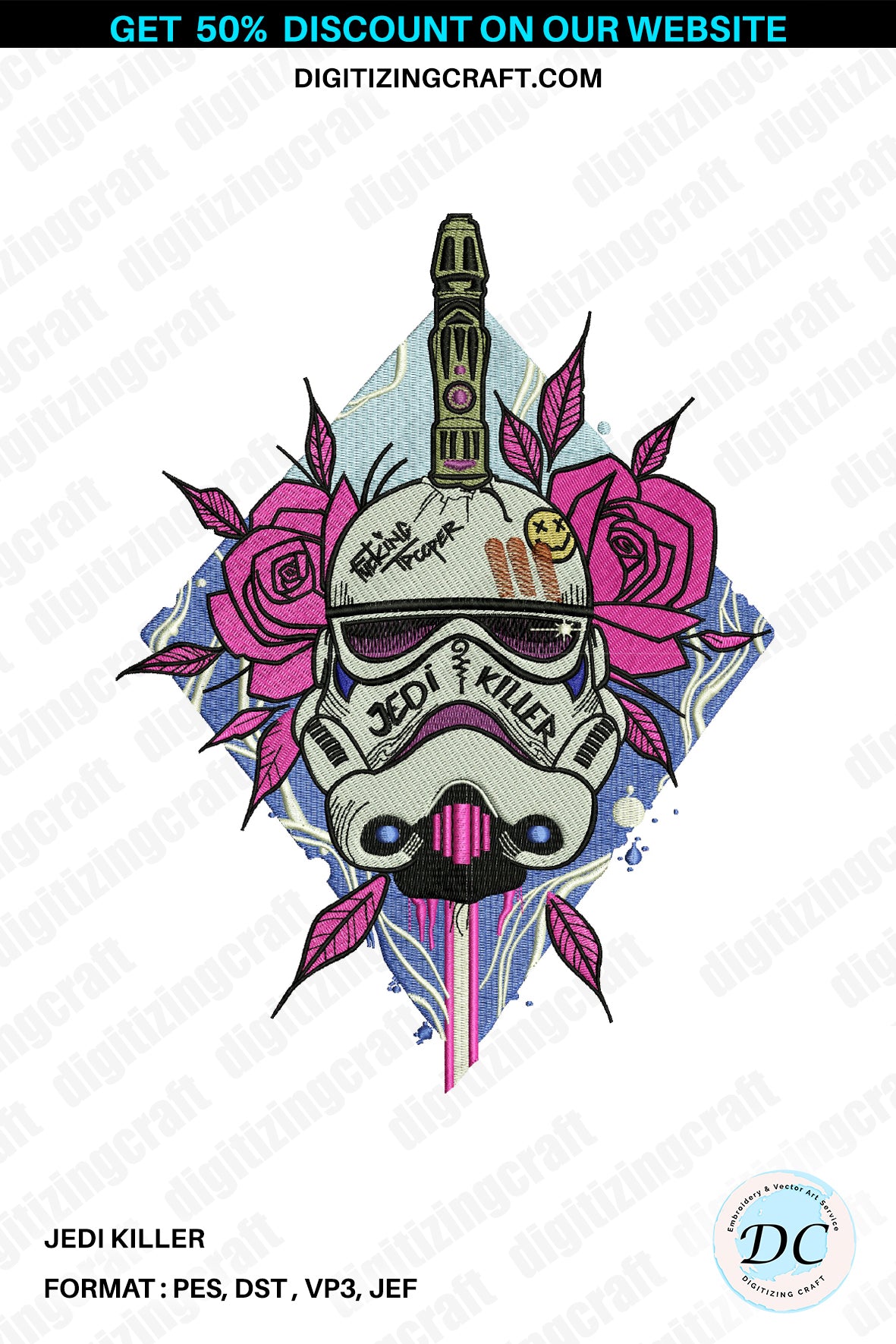 Jedi Killer Embroidery Design File