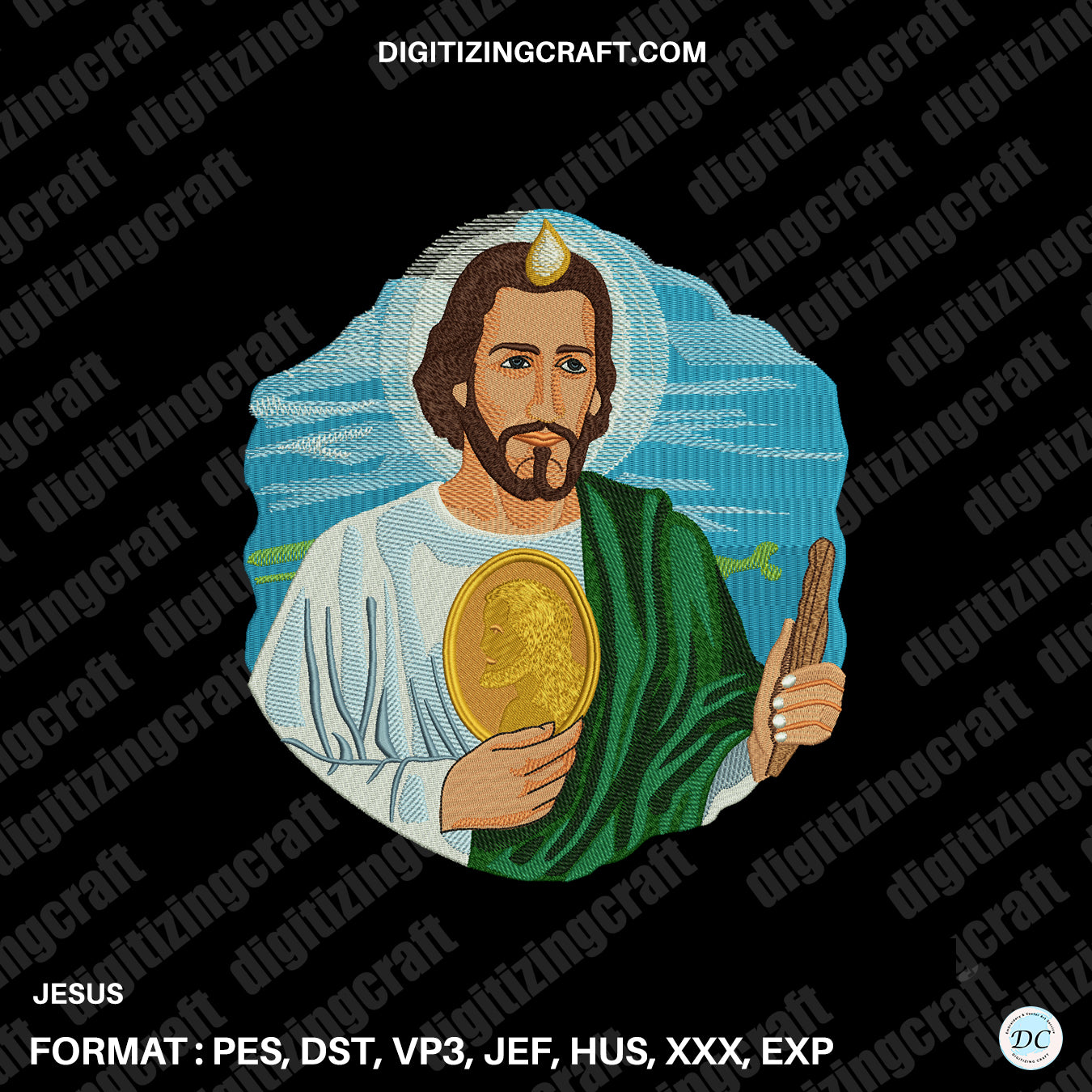 Jesus embroidery design file