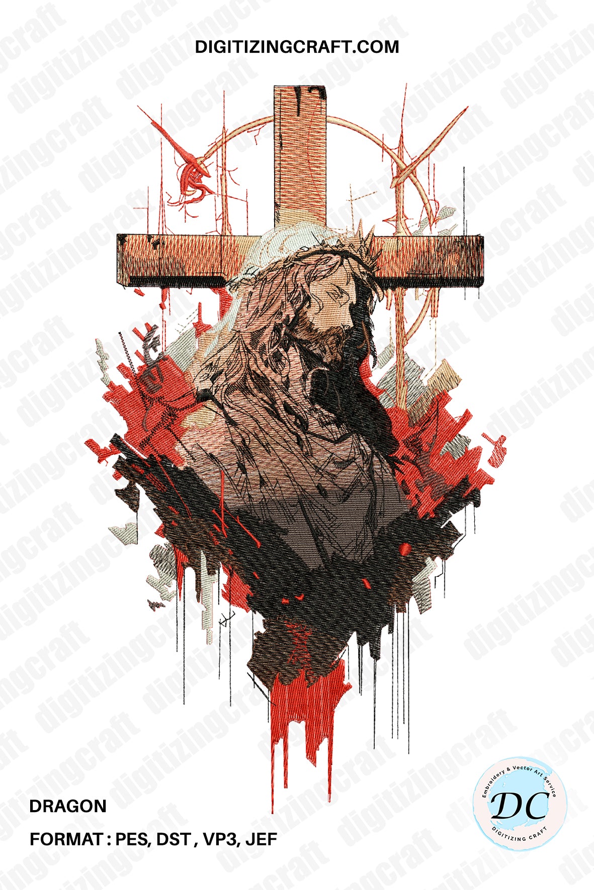 Jesus Christ Embroidery Design