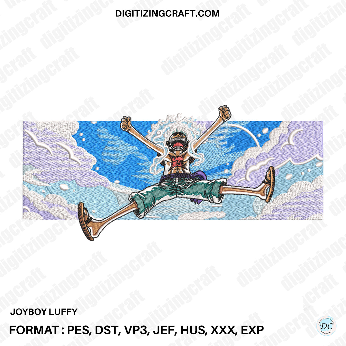 Luffy Gear 5 Joyboy Embroidery design file