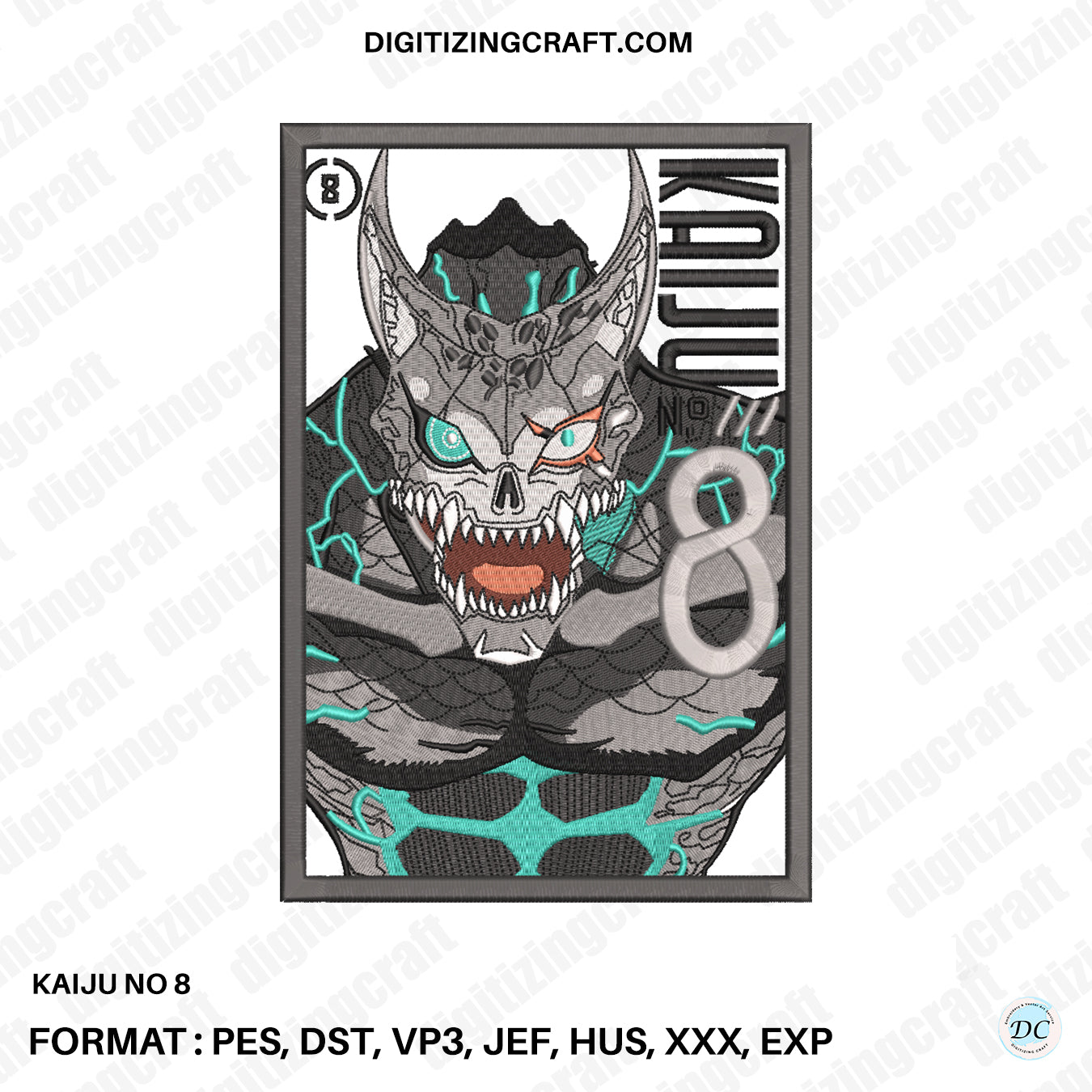 Kaiju No.8 Embroidery Design file