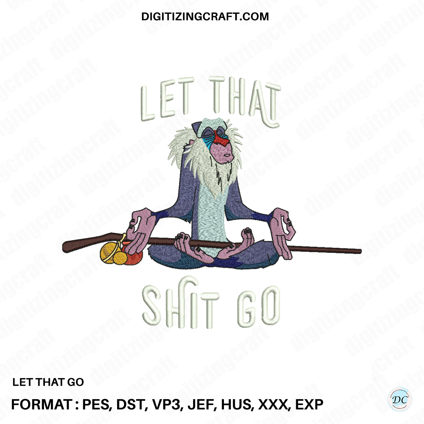 Let that go embroidery design file