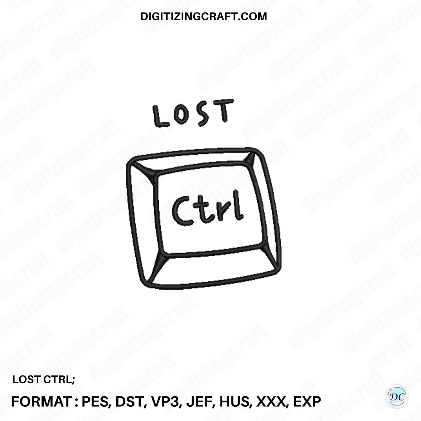 Lost Ctrl Embroidery Design File