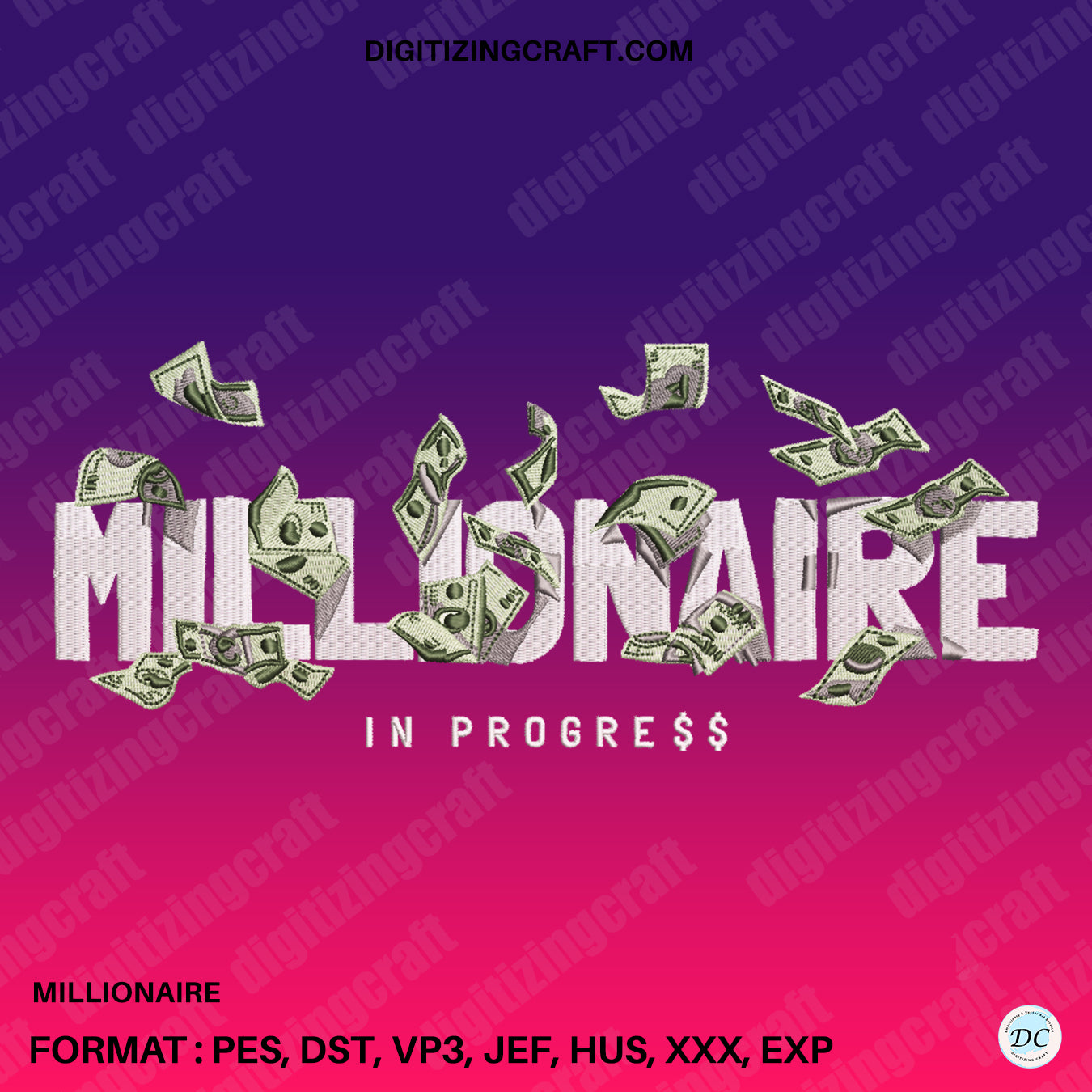 Millionaire in Progree embroidery design file