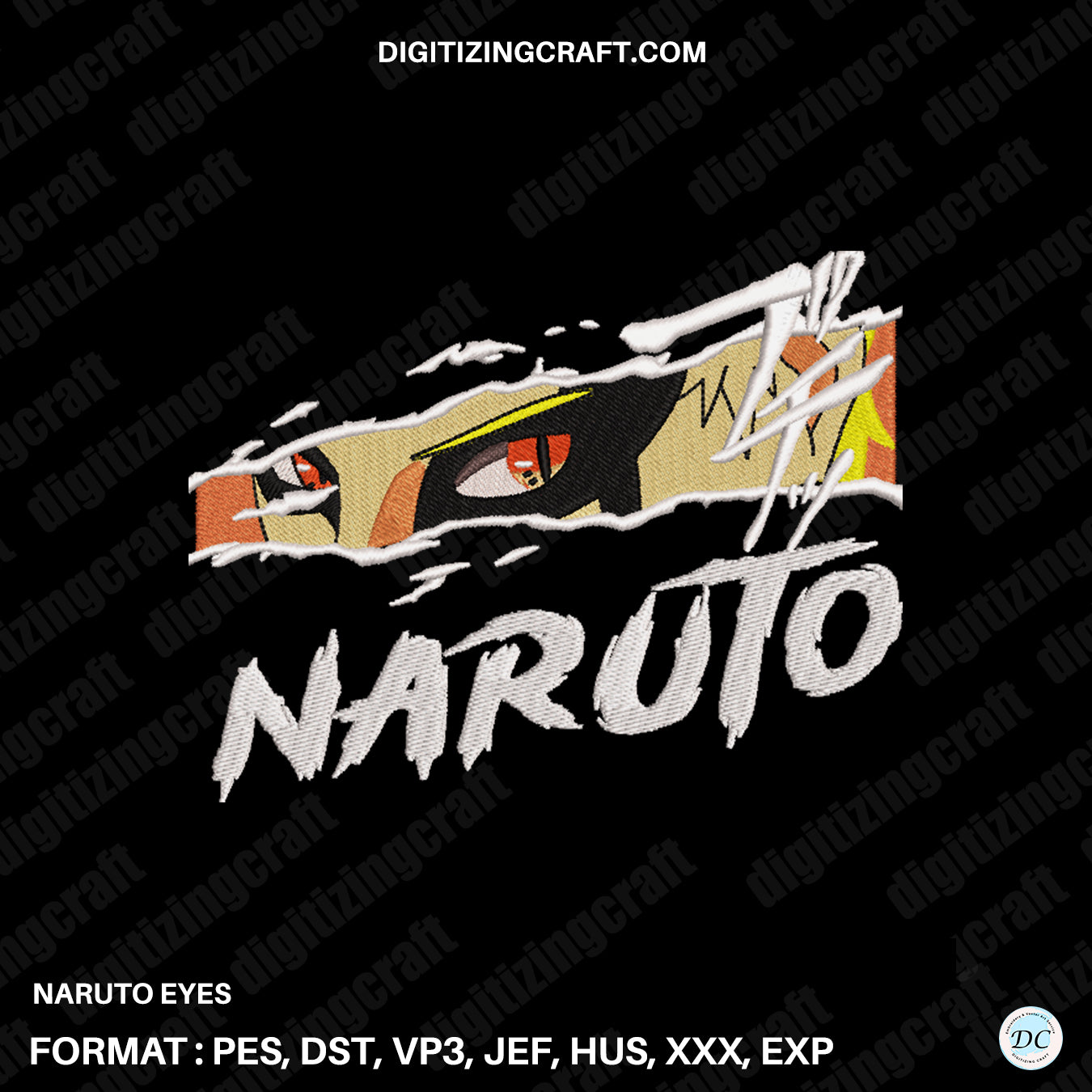 Naruto Eyes Embroidery Design file