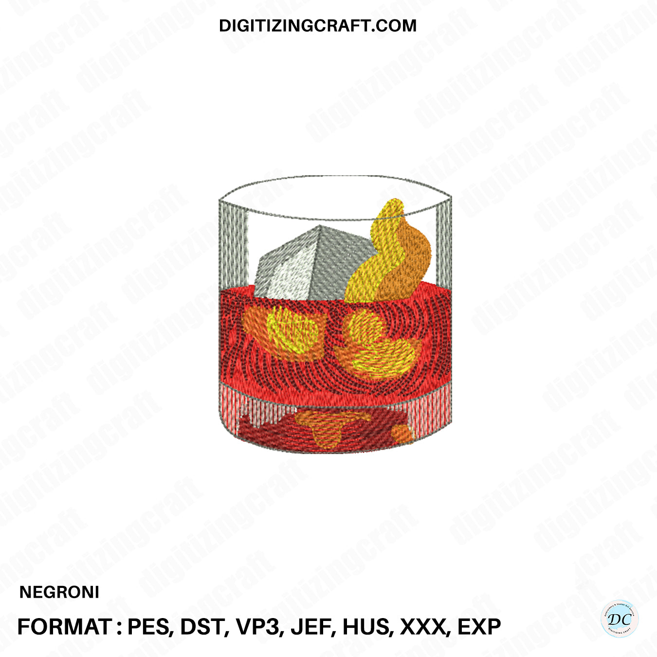 Negroni Embroidery Design file