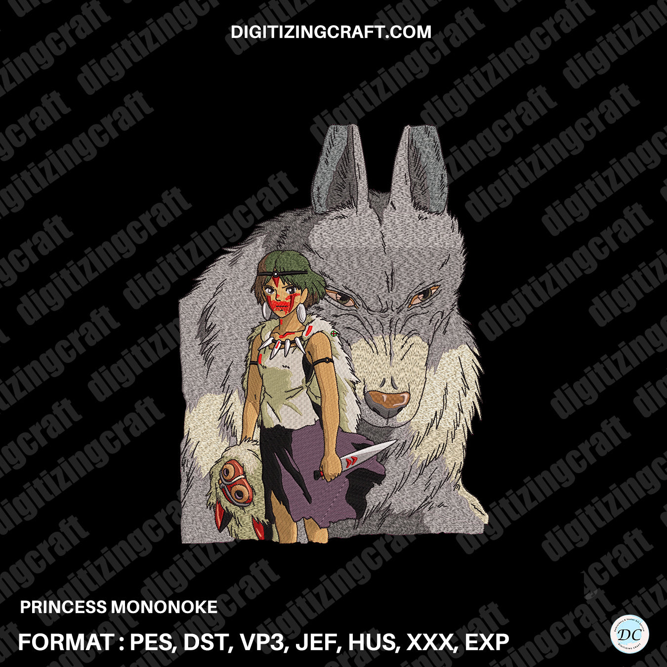 Princess Mononoke embroidery design file