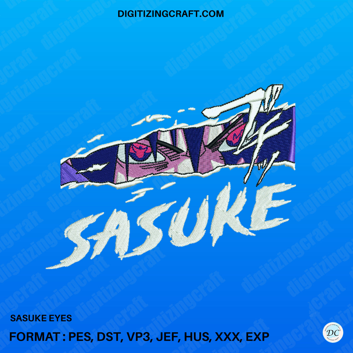 Sasuke Eyes embroidery design file