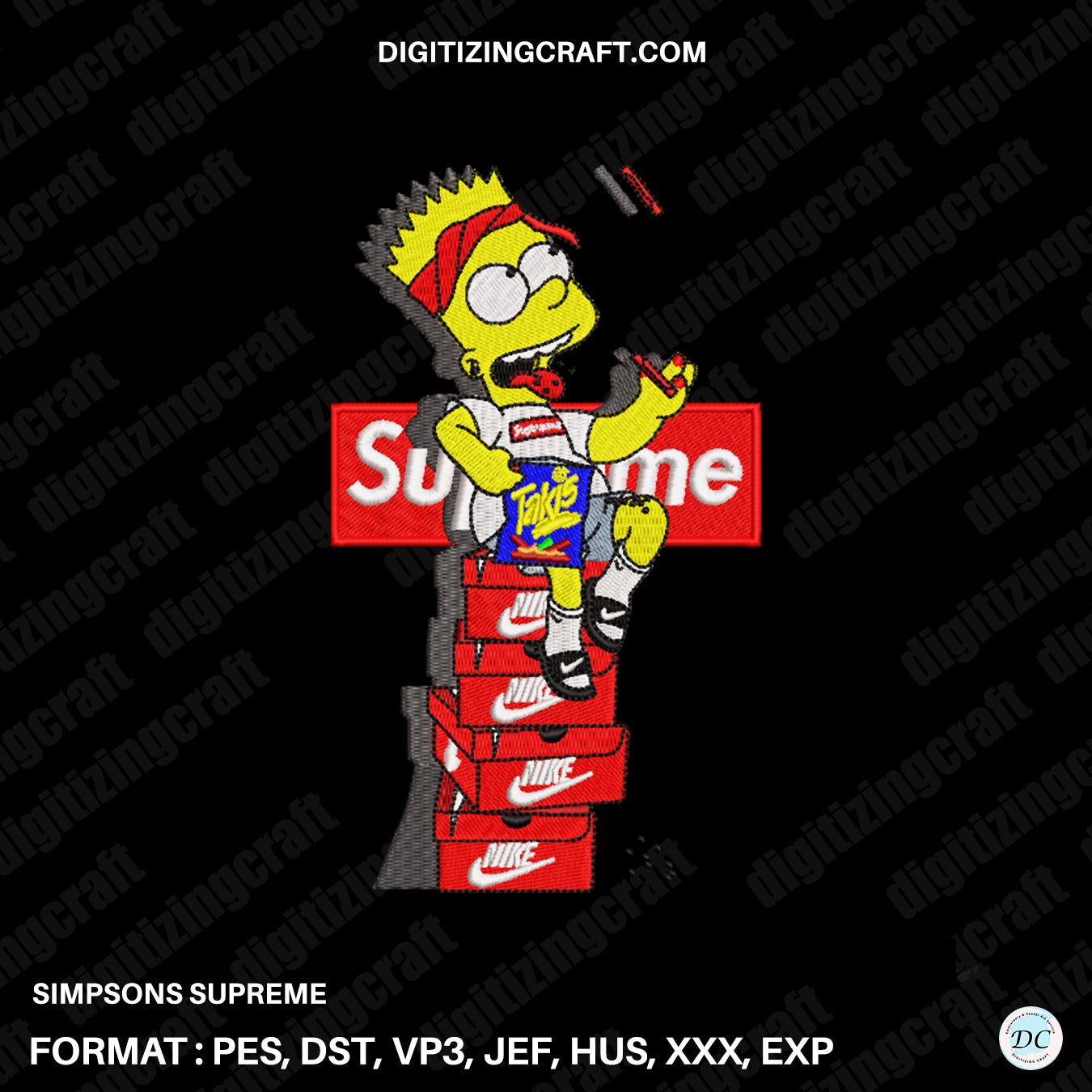 Simpsons Supreme Embroidery Design File