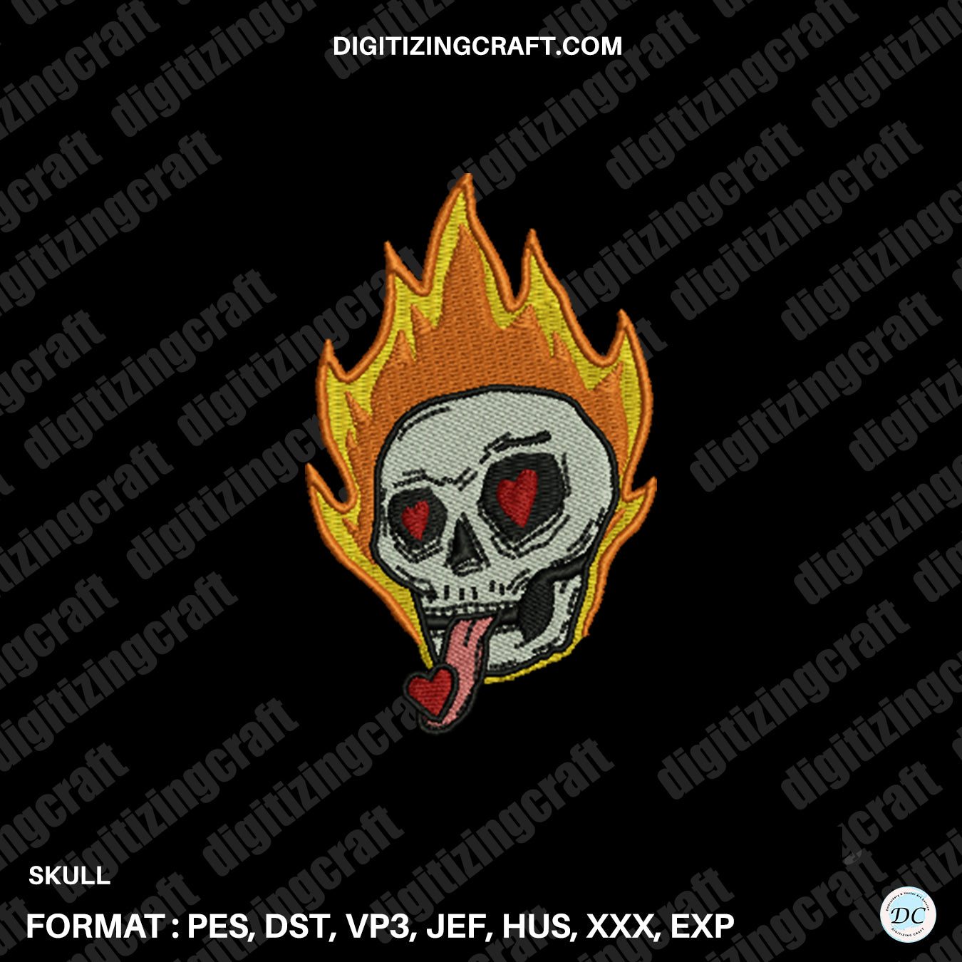 Skull embroidery design file