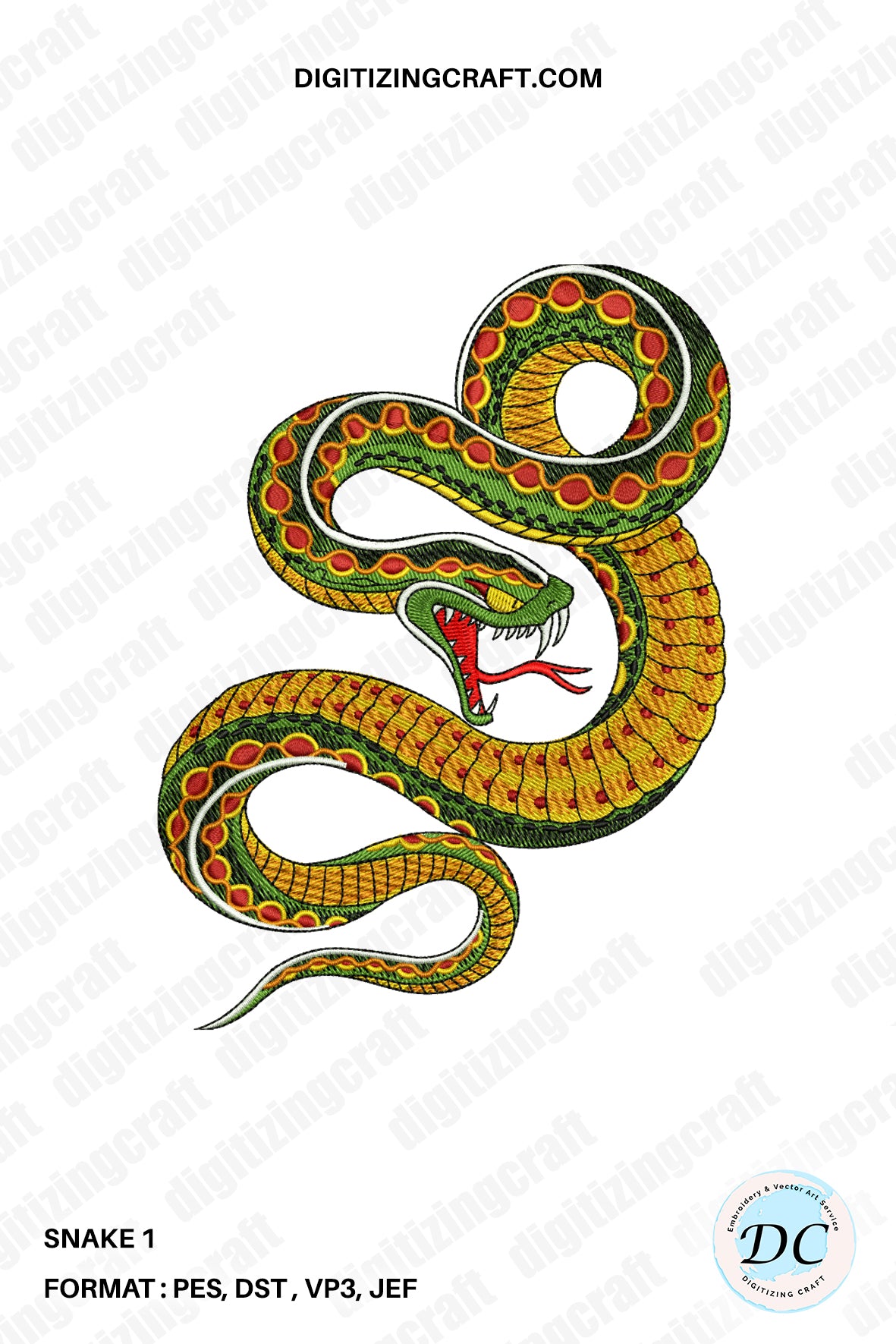Snake Embroidery Design