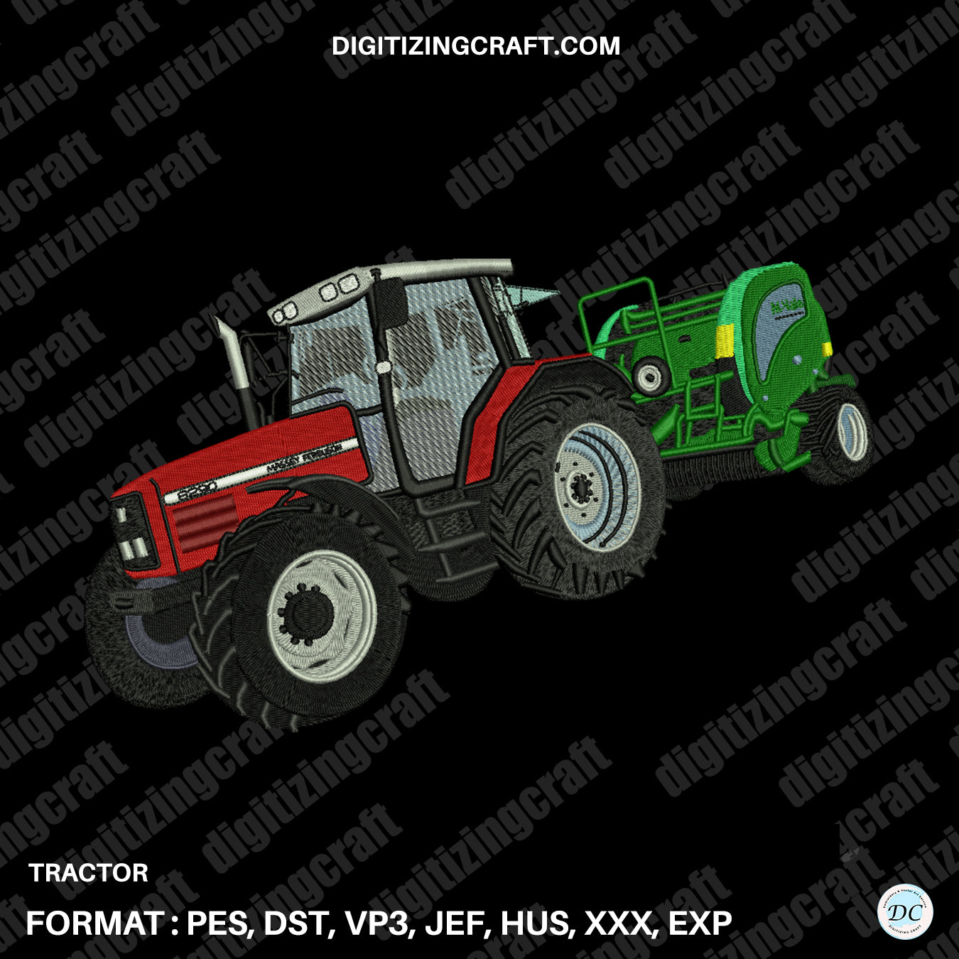 Tractor embroidery design file