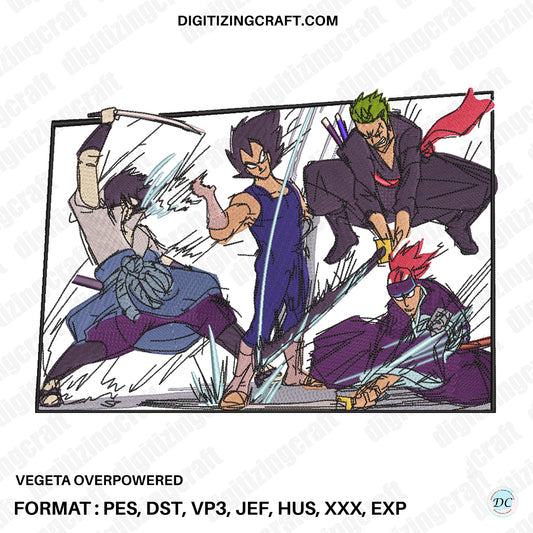 Vegeta Overpowered Embroidery design file