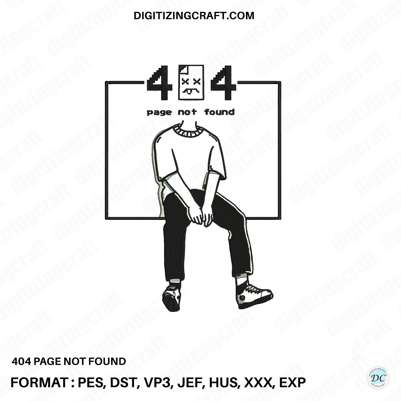 Page not found 404 embroidery design file