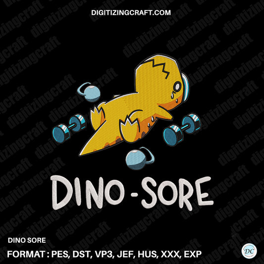 Dino Sore Embroidery Design file