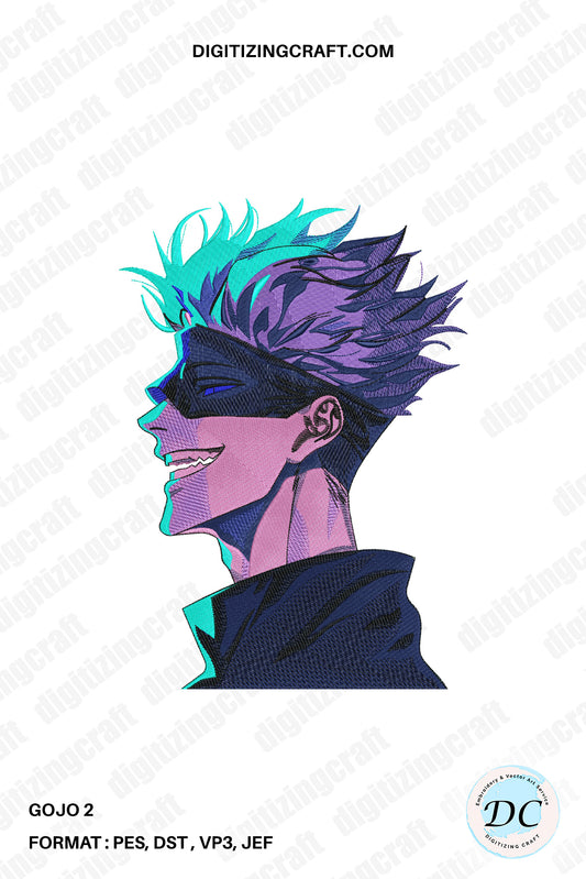 Gojo 2 Embroidery design file,Jujutsu Kaisen