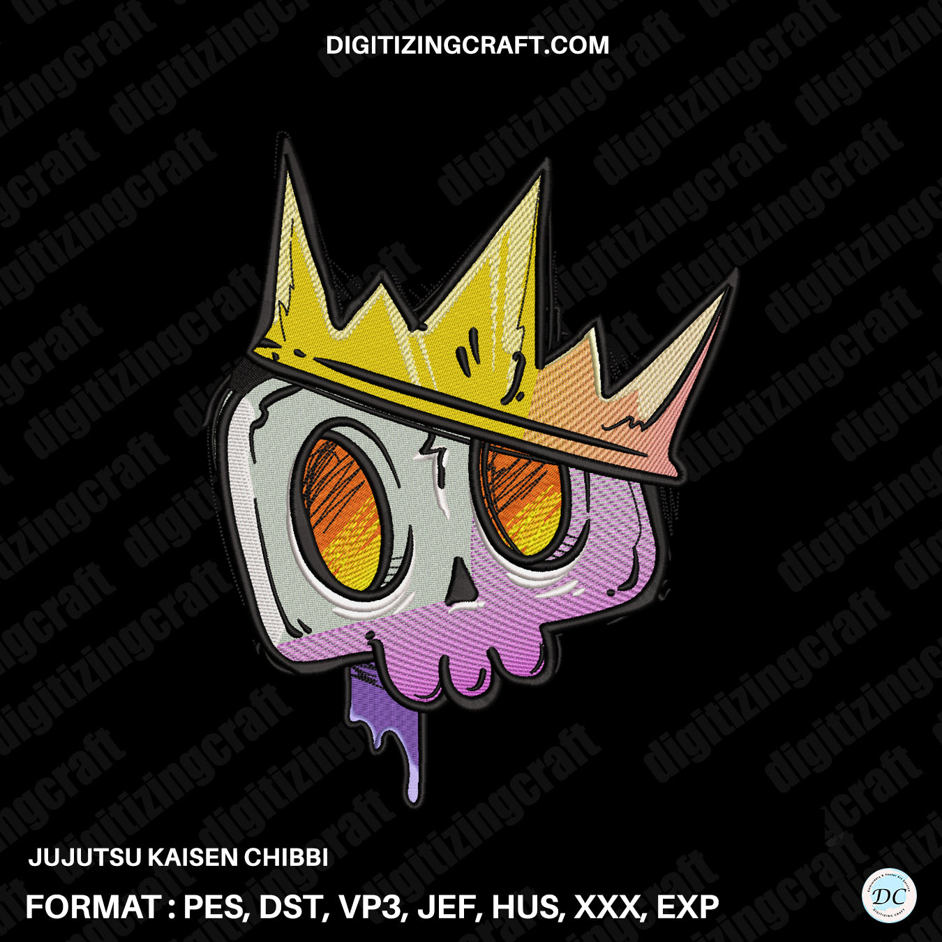 Graffiti Skull King embroidery design file
