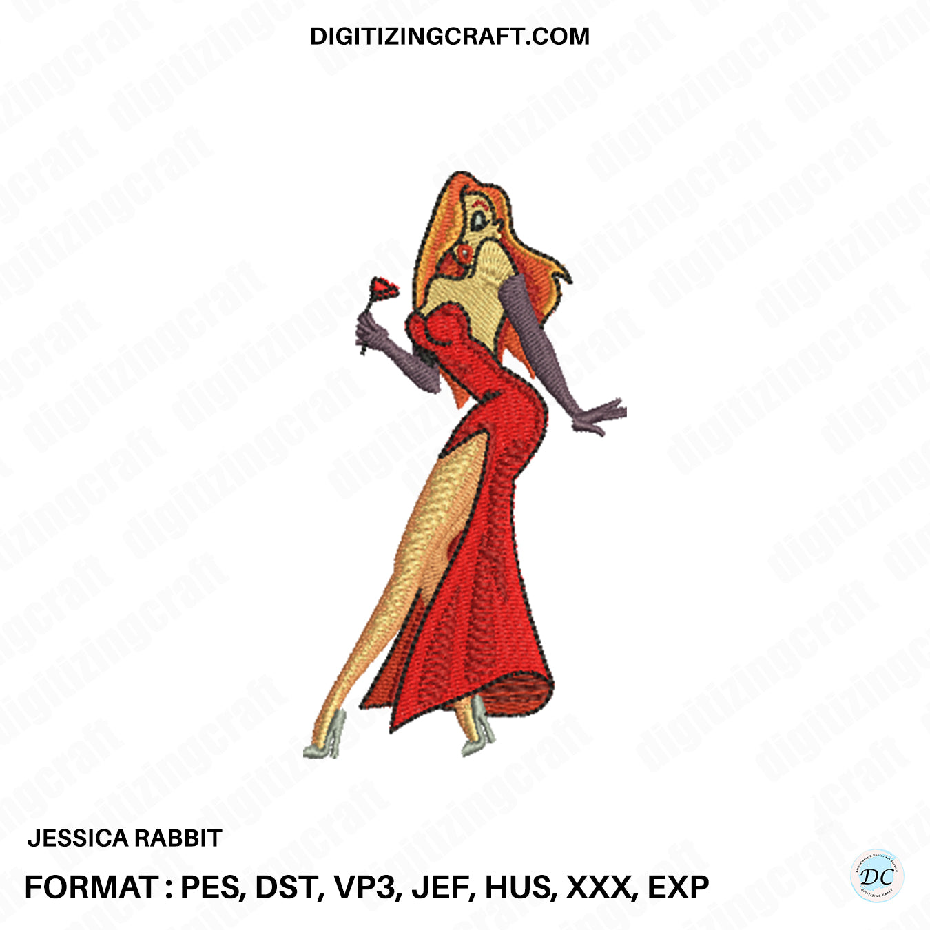 Jessica Rabbit embroidery design file