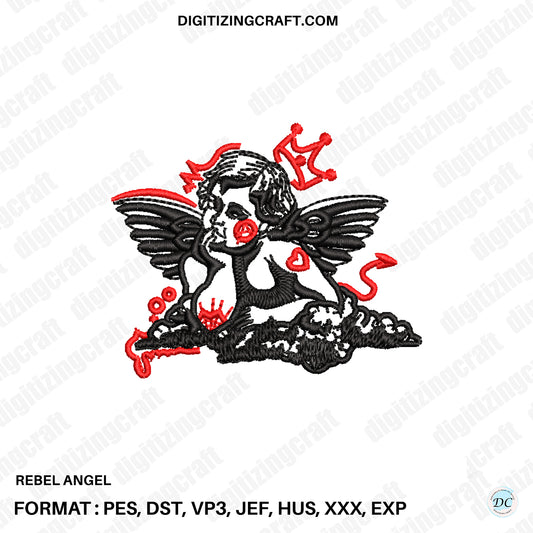 Rebel Angel Embroidery design file