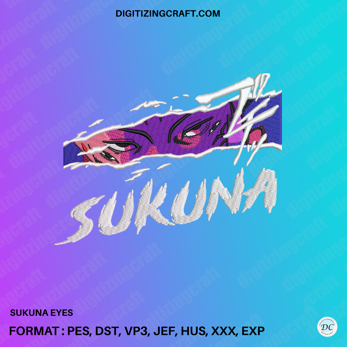 Sukuna Eyes Embroidery design file