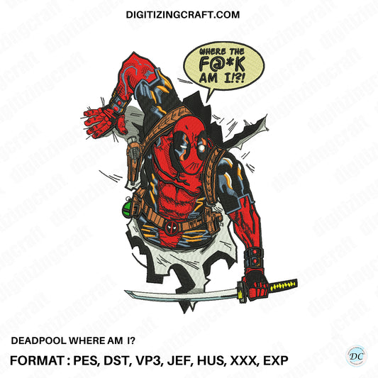 Deadpool Embroidery Design File
