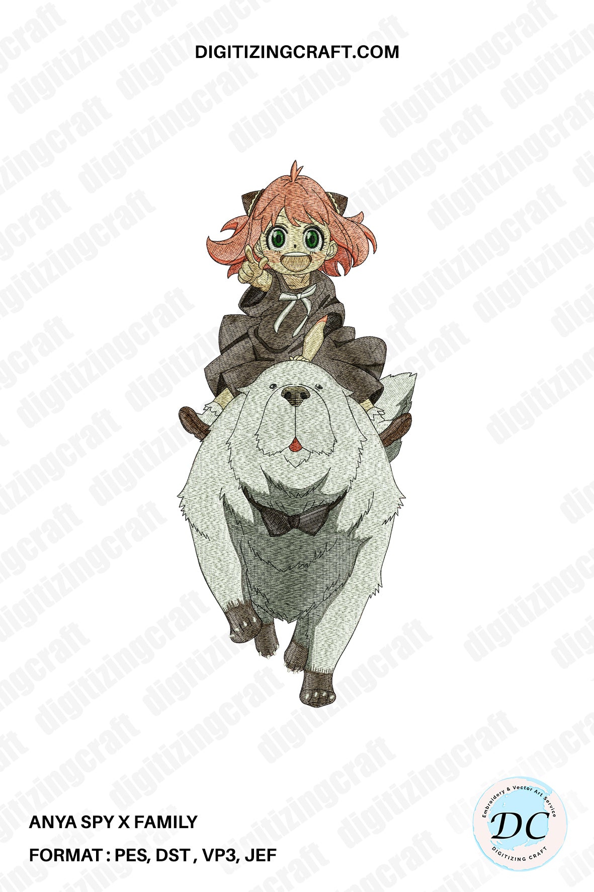 Anya Spy X Family Embroidery Design File