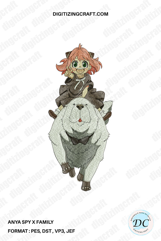 Anya Spy X Family Embroidery Design File