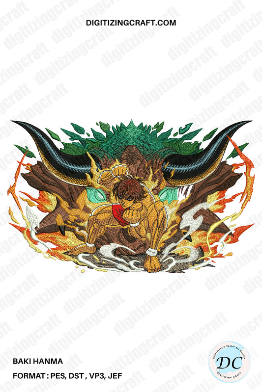Baki Hanma Embroidery Design File