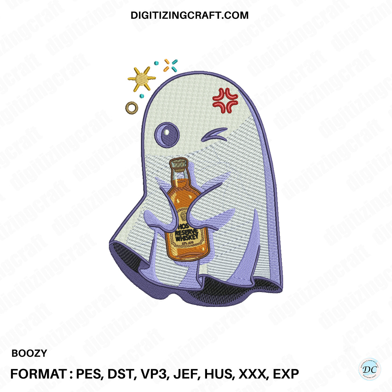 Boozy embroidery design file