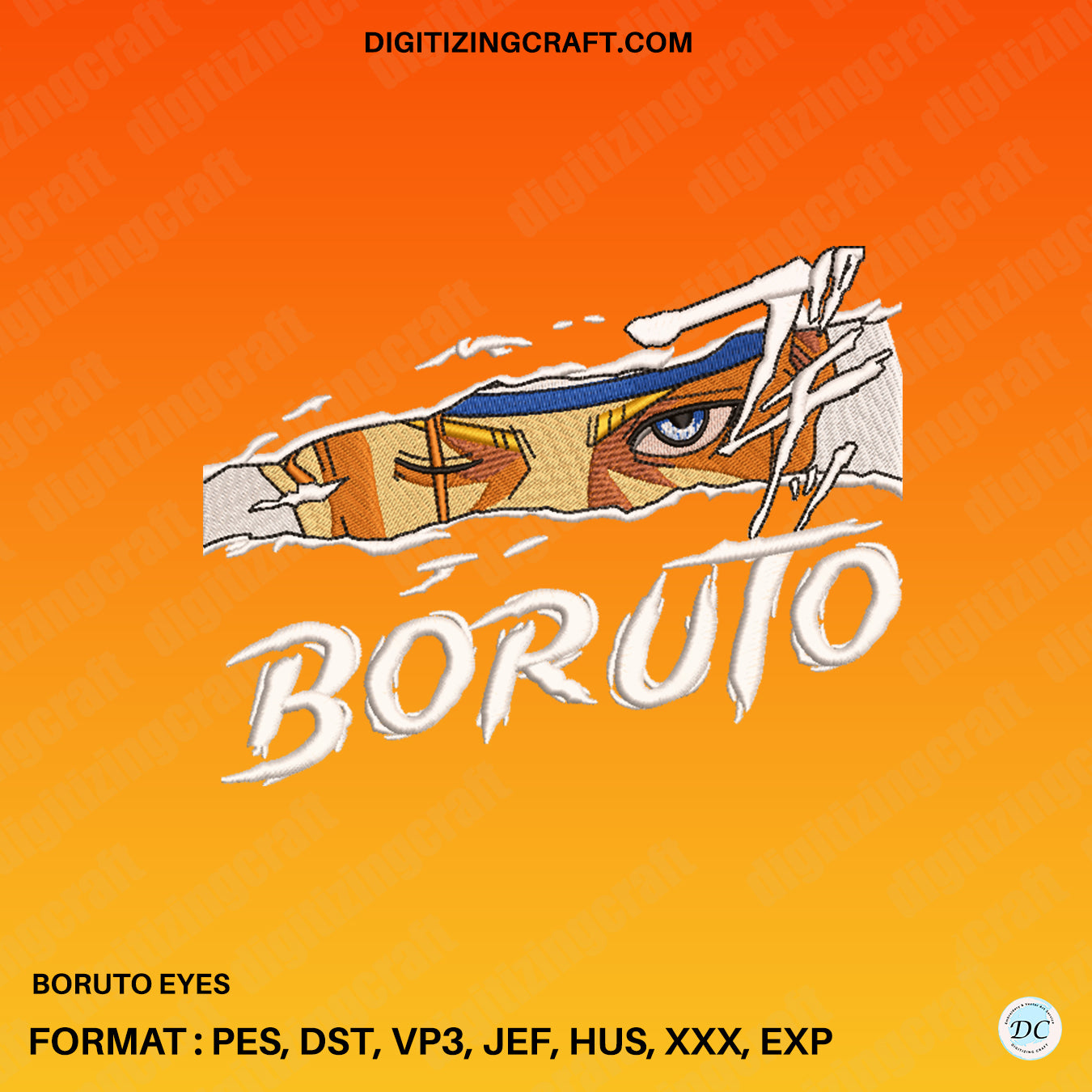 Boruto Eyes Embroidery Design File