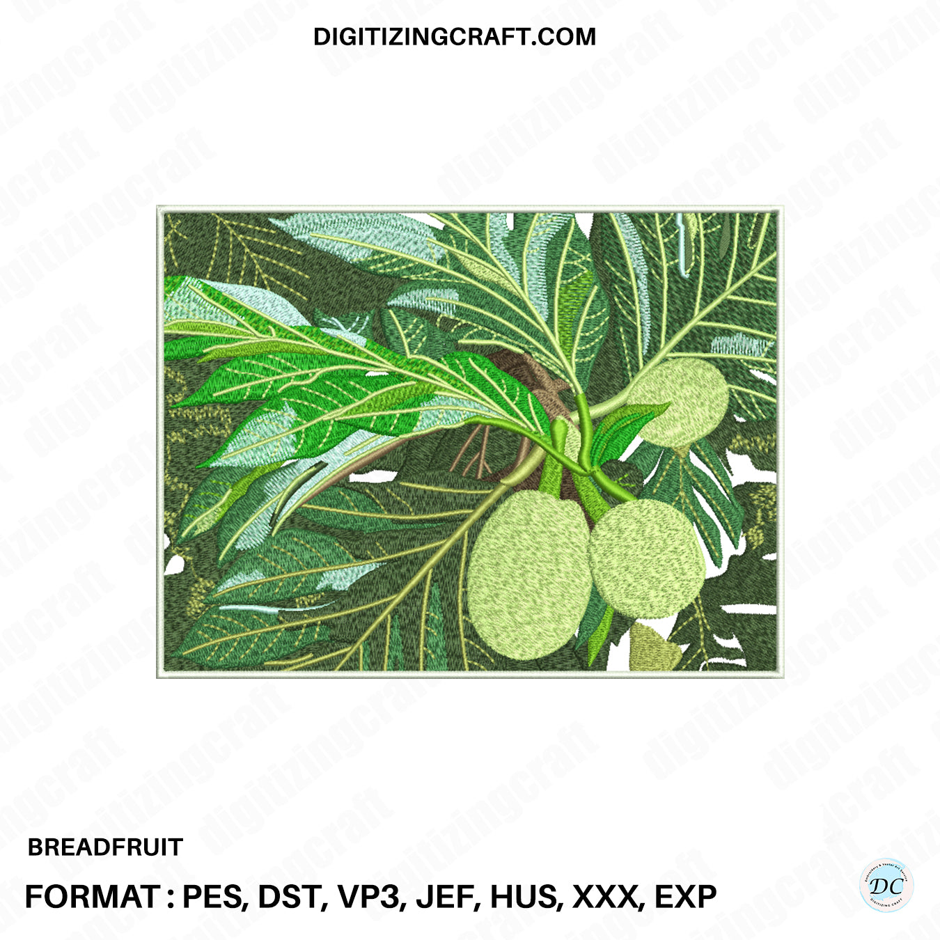 Breadfruit embroidery design file